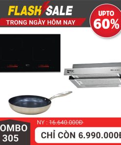 Combo 305 bếp từ Napoliz máy hút mùi và chảo