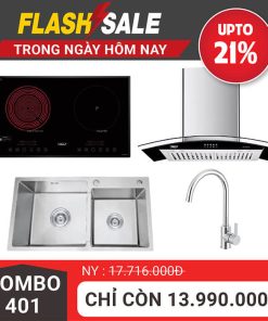 Combo 401 bếp điện từ Chef's hút mùi chậu vòi rửa