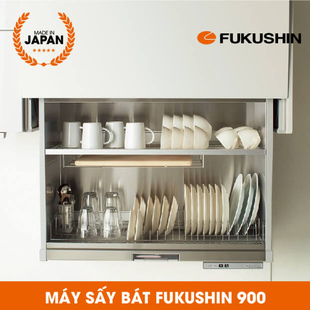 Giá để bát nâng hạ sấy khô tự động Fukushin Nhật Bản 900mm