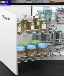 Kệ góc liên hoàn inox 304 ray giảm chấn Eurogold