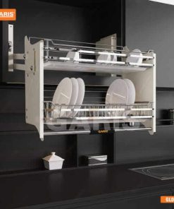 Giá bát đĩa di động nâng hạ tủ bếp trên Inox 304 Garis