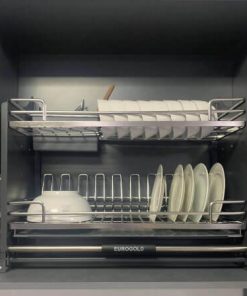 Giá bát đĩa di động nâng hạ tủ bếp trên Nan Oval Eurogold