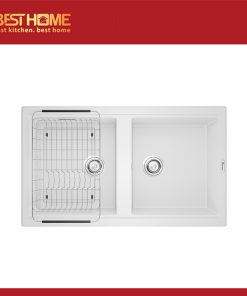 Chậu rửa bát Granite Sink Phoenix 860 – White Silver