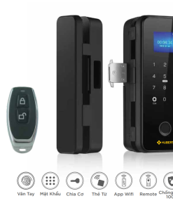 Khoá vân tay cửa kính Hubert HB CK68 Black